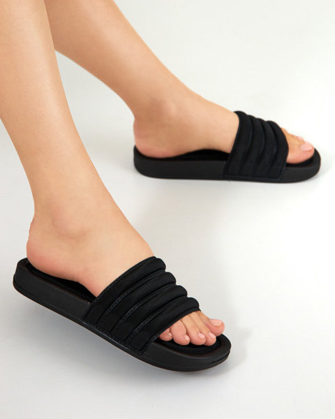 OUTLET Chaussons rayés pour femmes de couleur noire Lenira - Footwear