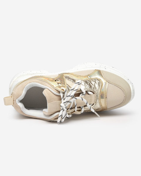 OUTLET Chaussures de sport femme beige doré, baskets Dejis - Footwear