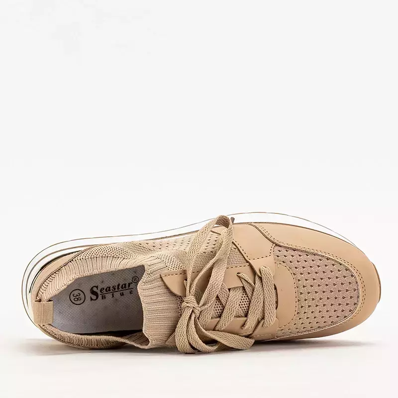 OUTLET Chaussures de sport femme beiges avec tige en tissu Friloni - Footwear