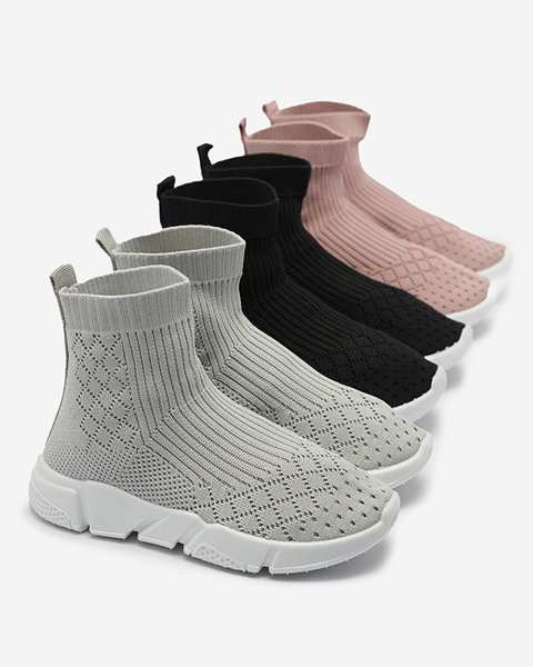 OUTLET Chaussures de sport gris clair à la cheville pour enfants Ovoy- Footwear