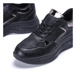 OUTLET Chaussures de sport noires à semelle plus haute Lora - Footwear