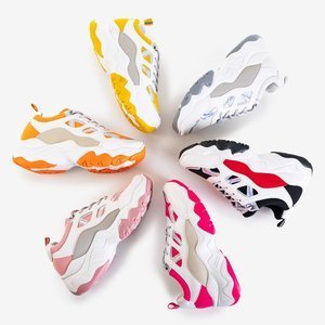 OUTLET Chaussures de sport pour femmes blanches et jaunes avec inserts Rebina - Footwear