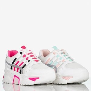 OUTLET Chaussures de sport pour femmes blanches - roses sur la plateforme Soyea - Chaussures