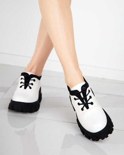 OUTLET Chaussures en cuir écologique pour femmes en blanc Ozud-Footwear