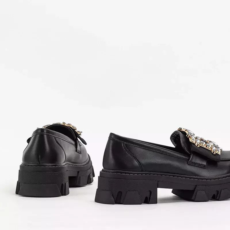 OUTLET Chaussures femme noires avec cristaux Rewilla - Footwear