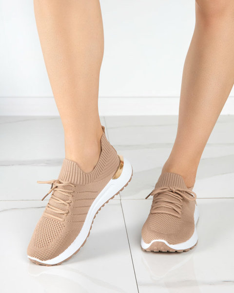 OUTLET Erina chaussures de sport tressées marron clair pour femme - Footwear