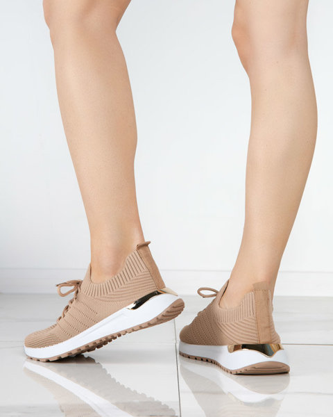 OUTLET Erina chaussures de sport tressées marron clair pour femme - Footwear