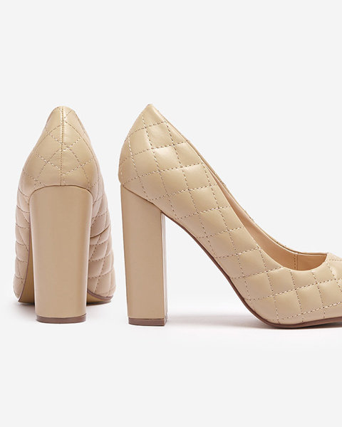 OUTLET Escarpins à talon aiguille beige pour femme avec gaufrage Torosa- Footwear