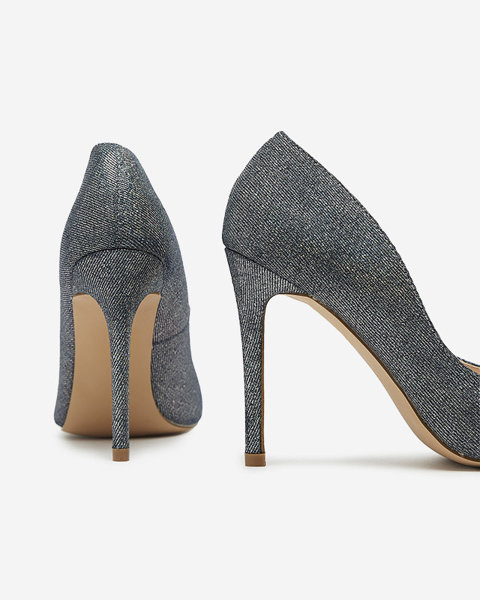 OUTLET Escarpins à talons hauts pour femmes en graphite holographique Soddo Footwear