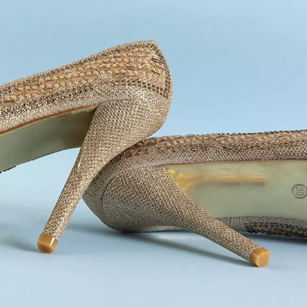 OUTLET Escarpins en brocart or pour femme avec zircones cubiques Montesa - Footwear