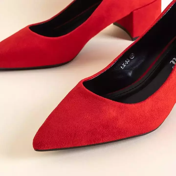 OUTLET Escarpins femme rouge à talons bas Lavande - Chaussures