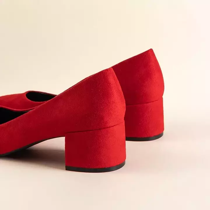 OUTLET Escarpins femme rouge à talons bas Lavande - Chaussures