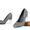 OUTLET Escarpins gris sur poteau transparent Lorna - Chaussures