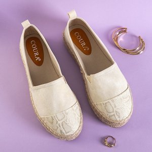 OUTLET Espadrilles beiges pour femmes à décor Tinika - Chaussures