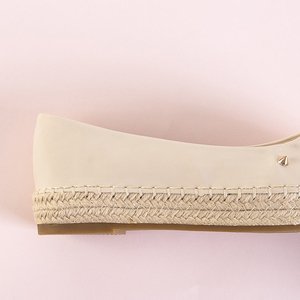 OUTLET Espadrilles beiges pour femmes à jets Edmaria - Chaussures