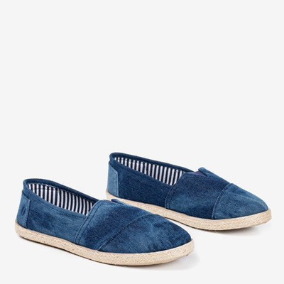 OUTLET Espadrilles en tissu bleu marine a'la jeans Timsa - Chaussures