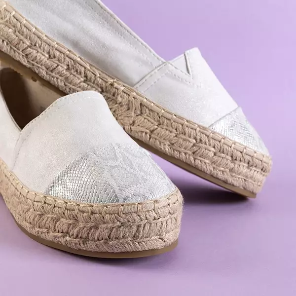 OUTLET Espadrilles femme blanches à décor Tinika - Chaussures
