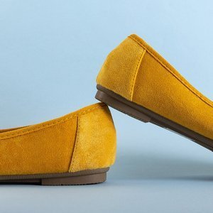 OUTLET Mocassins femme en éco-suède jaune à franges Daiane - Chaussures