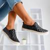 OUTLET Mocassins matelassés noirs pour femmes Libora - Chaussures