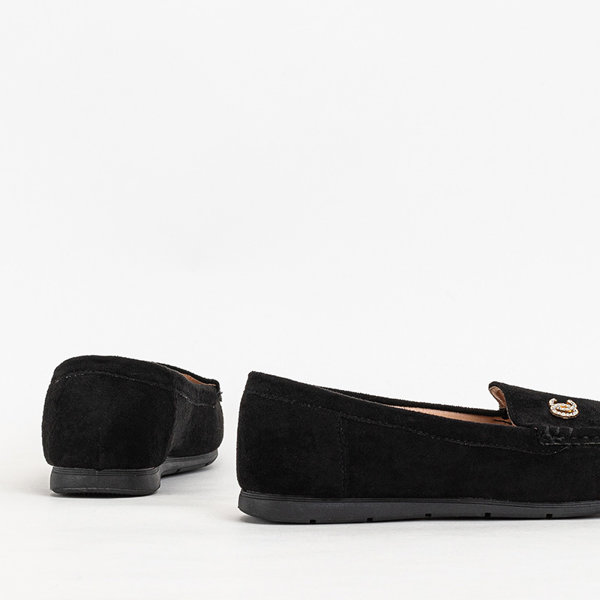 OUTLET Mocassins noirs pour femme avec strass Endirmo - Footwear