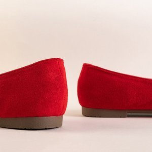 OUTLET Mocassins pour femmes rouges à franges Morisa - Chaussures