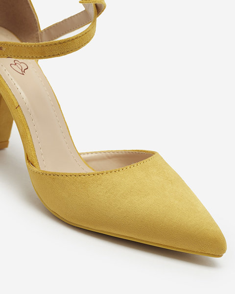 OUTLET Moutarde escarpins pour femmes sur un poteau Amagy- Footwear