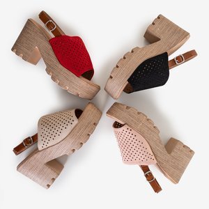 OUTLET Sandales ajourées pour femmes beiges sur le poteau Noria - Footwear