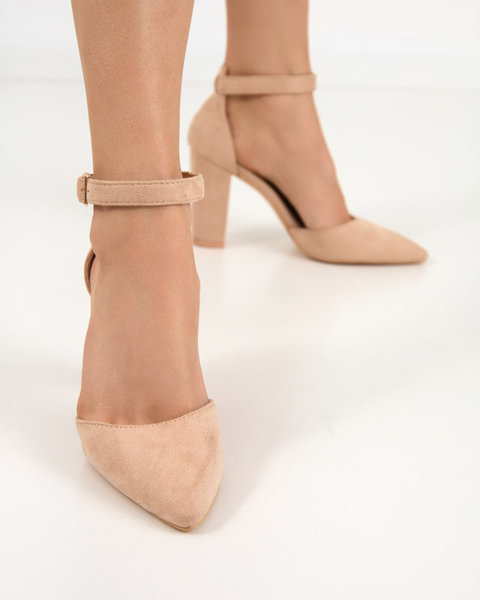 OUTLET Sandales beiges pour femmes sur le poteau Kinotia - Chaussures
