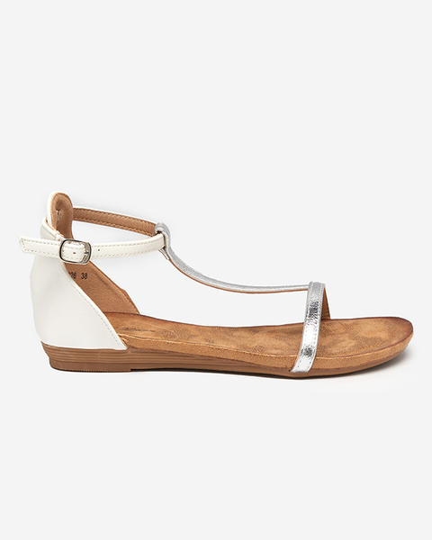 OUTLET Sandales blanches pour femme avec empiècement en éco-daim Selione - Chaussures