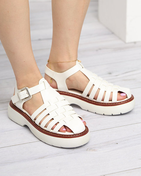 OUTLET Sandales blanches pour femme sur semelle massive Leteris - Footwear