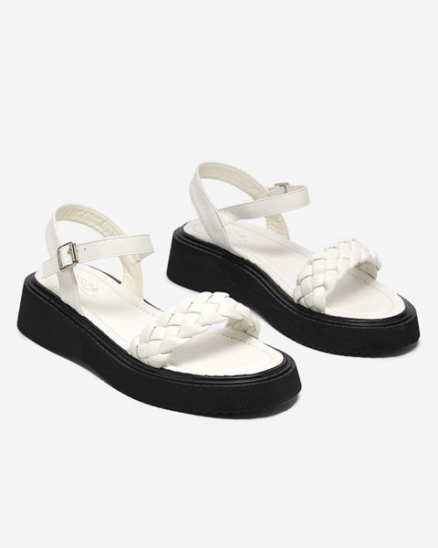 OUTLET Sandales blanches pour femmes sur semelle plus épaisse Usinos- Footwear