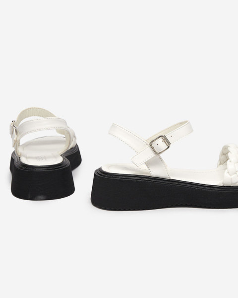OUTLET Sandales blanches pour femmes sur semelle plus épaisse Usinos- Footwear