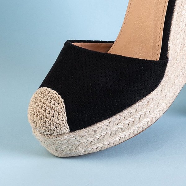 OUTLET Sandales compensées noires pour femme par Meylasi- Footwear