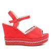 OUTLET Sandales compensées rouges Abigalia- Chaussures