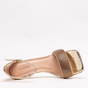 OUTLET Sandales dorées pour femme à talon haut Enedi - Footwear