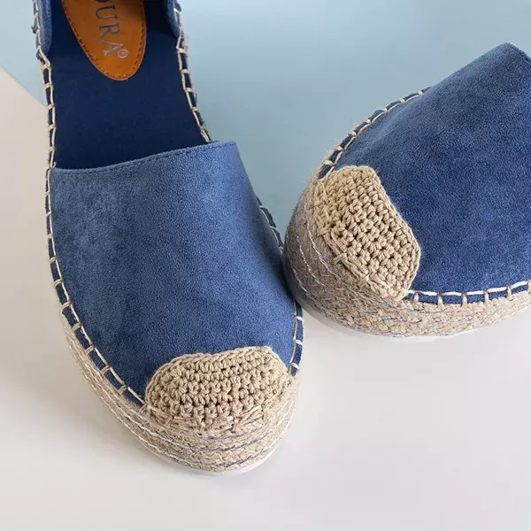 OUTLET Sandales femme bleues a'la espadrilles sur la plateforme Indira - Footwear