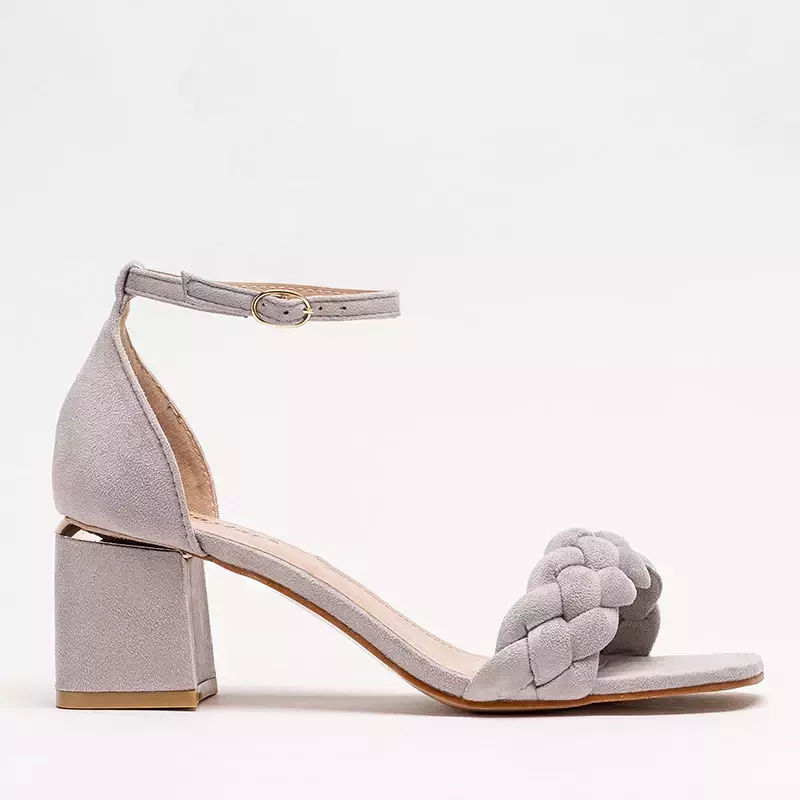OUTLET Sandales grises pour femmes avec ceinture décorée Venesi - Chaussures