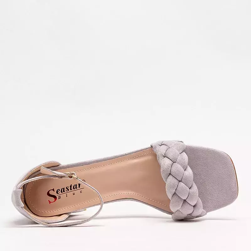 OUTLET Sandales grises pour femmes avec ceinture décorée Venesi - Chaussures