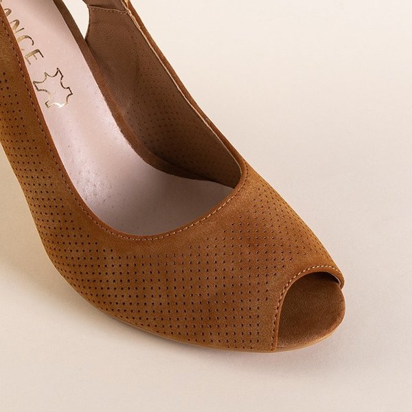 OUTLET Sandales marron ajourées sur tige étroite Phaenna - Footwear