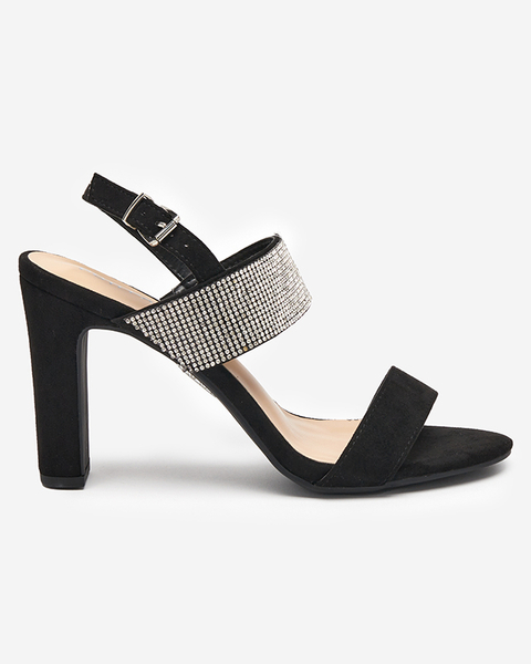 OUTLET Sandales noires pour femmes sur tige avec zircons cubiques Maerro - Footwear