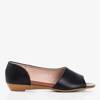 OUTLET Sandales noires pour femmes sur un talon bas Damola - Chaussures