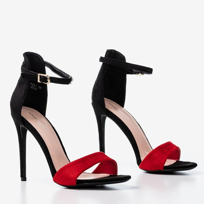 OUTLET Sandales pour femmes noires et rouges à talon haut Gold Rush - Footwear