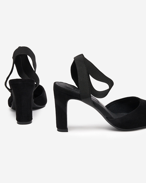 OUTLET Sandales pour femmes sur un poteau en noir Brossi - Chaussures