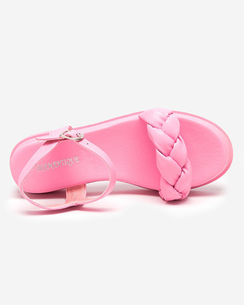 OUTLET Sandales roses pour femme avec ceinture tressée Kafha - Footwear
