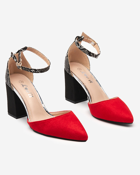 OUTLET Sandales rouges pour femmes sur poteau Krisco - Footwear