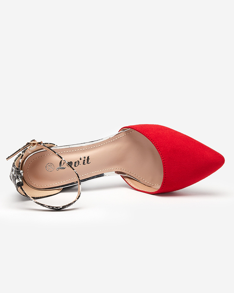 OUTLET Sandales rouges pour femmes sur poteau Krisco - Footwear