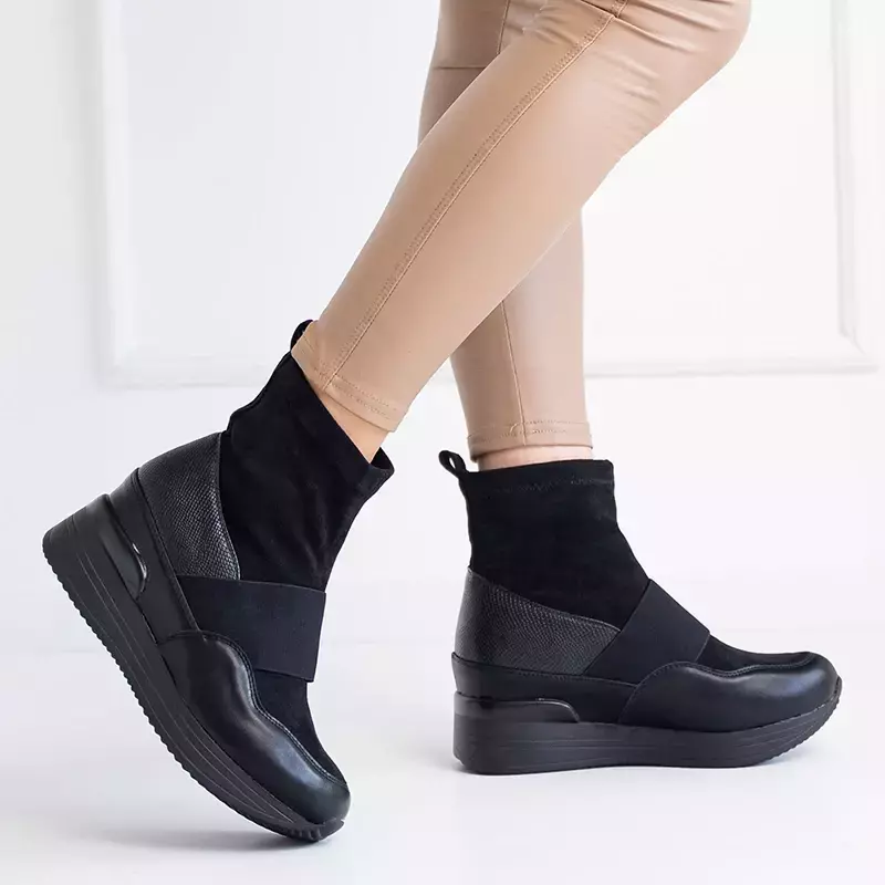 OUTLET Slip-on femme noir avec embossage Keleda - Footwear