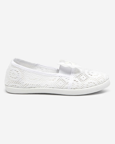 OUTLET Sneakers pour fille avec un nœud en blanc Osmo - Footwear