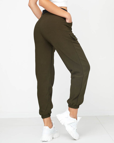 Pantalon cargo chaud vert pour femme - Vêtements