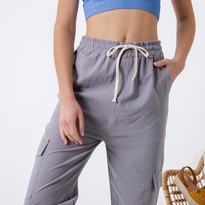 Pantalon cargo femme gris GRANDE TAILLE - Vêtements